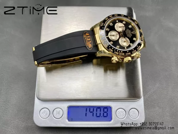 Rolex Daytona 126518 QF Factory 1:1 Best Edition Black/YG Diamonds Dial V6 (Weighted) - Super Clone Watch | 1:1 Best Version