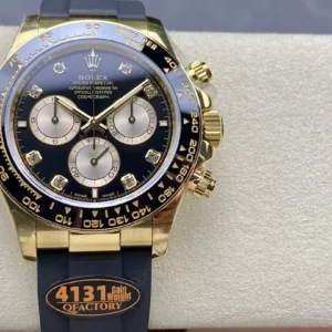 Rolex Daytona 126518 QF Factory 1:1 Best Edition Black/YG Diamonds Dial V6 (Weighted) - Super Clone Watch | 1:1 Best Version
