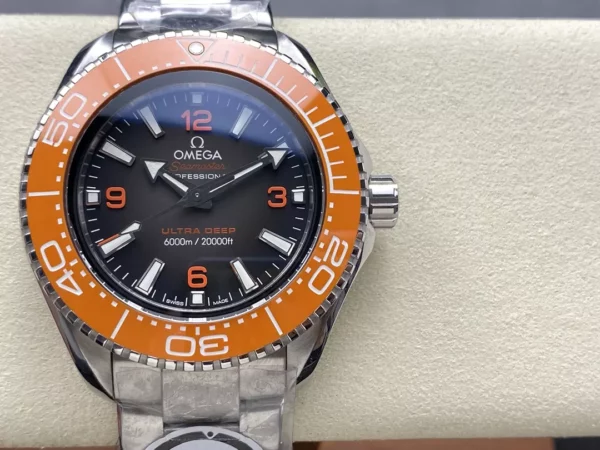 Omega Seamaster 6000M Ultra Deep SS VRF 1:1 Best Edition Gray Dial Orange Bezel - Super Clone Watch | 1:1 Best Version