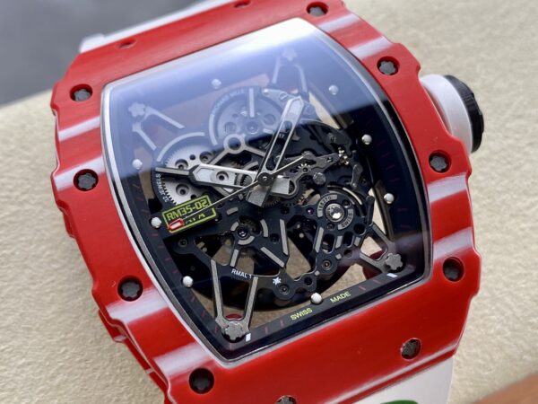 RICHARD MILLE RM035-02 Red NTPT R7 Factory 1:1 Best Edition White Rubber Strap - Super Clone Watch | 1:1 Best Version