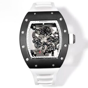 Richard Mille RM055 Black Ceramic RMF 1:1 Best Edition on White Rubber Strap RMUL2 Super Clone - Super Clone Watch | 1:1 Best Version