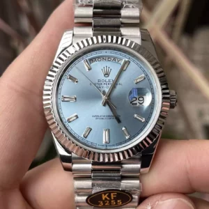 Rolex Day Date 40 SS 228236 KF 1:1 Best Edition Ice Blue Crystal Dial(Gain Weight) - Super Clone Watch | 1:1 Best Version