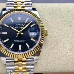 Rolex DateJust 126333-0013 41mm ARF 1:1 Best Edition Black Stick Dial on Jubilee Bracelet (Tungsten Heavy Versio) - Super Clone Watch | 1:1 Best Version