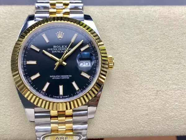 Rolex DateJust 126333-0013 41mm ARF 1:1 Best Edition Black Stick Dial on Jubilee Bracelet (Tungsten Heavy Versio) - Super Clone Watch | 1:1 Best Version