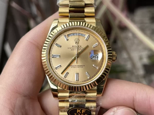 Rolex Day Date 40 YG 228238 KF 1:1 Best Edition YG Crystal Dial (Gain Weight) - Super Clone Watch | 1:1 Best Version