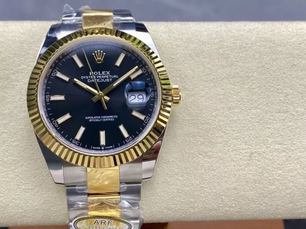 Rolex DateJust 126333-0013 41mm ARF 1:1 Best Edition Black Stick Dial on Oyster Bracelet  (Tungsten Heavy Versio) - Super Clone Watch | 1:1 Best Version