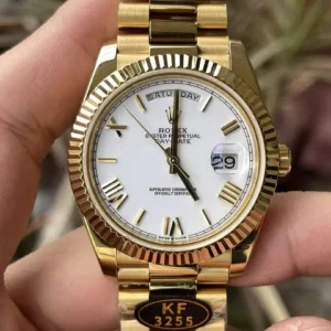 Rolex Day Date 40 YG 228238 KF 1:1 Best Edition White Roman Dial  (Gain Weight) - Super Clone Watch | 1:1 Best Version
