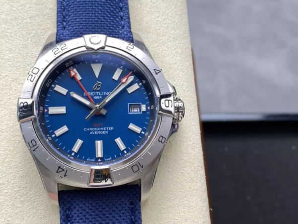 Breitling Avenger Automatic GMT 44 BLS Factory 1:1 Best Edition Blue Dial Blue Nylon Strap - Super Clone Watch | 1:1 Best Version