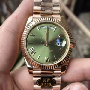 Rolex Day Date 40 RG 228235 KF 1:1 Best Edition Green Roman Dial  (Gain Weight) - Super Clone Watch | 1:1 Best Version