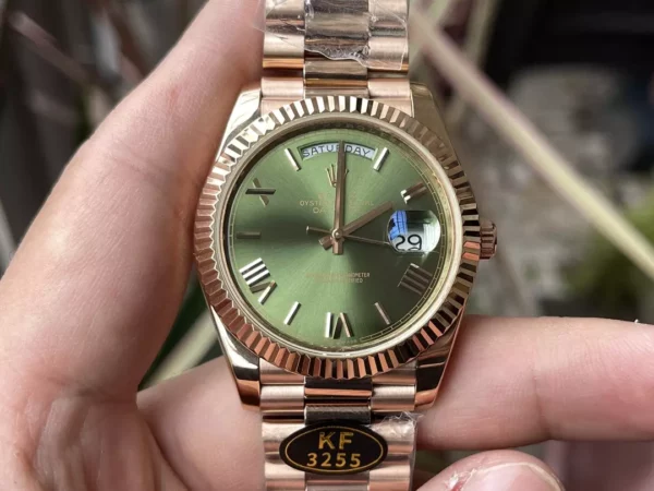 Rolex Day Date 40 RG 228235 KF 1:1 Best Edition Green Roman Dial  (Gain Weight) - Super Clone Watch | 1:1 Best Version