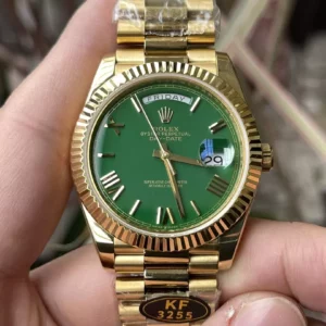 Rolex Day Date 40 YG 228238 KF 1:1 Best Edition Green Roman Dial  (Gain Weight) - Super Clone Watch | 1:1 Best Version