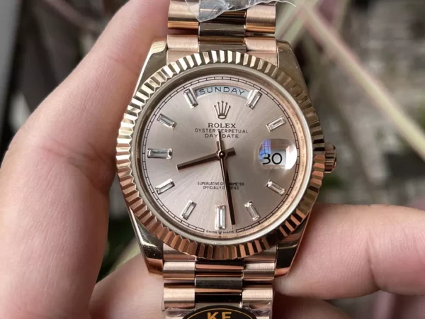 Rolex Day Date 40 RG 228235 KF 1:1 Best Edition RG Crystal Dial (Gain Weight) - Super Clone Watch | 1:1 Best Version