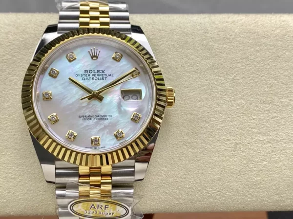 Rolex DateJust 126333-0018 41mm ARF 1:1 Best Edition White MOP Dial on Jubilee Bracelet (Tungsten Heavy Versio) - Super Clone Watch | 1:1 Best Version