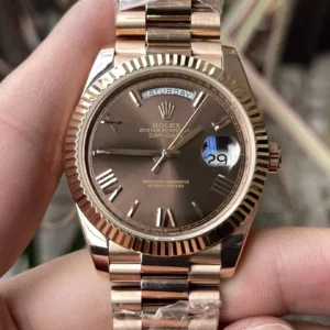 Rolex Day Date 40 RG 228235 KF 1:1 Best Edition Brown Roman Dial  (Gain Weight) - Super Clone Watch | 1:1 Best Version