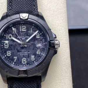 Breitling Avenger Automatic GMT 44 BLS Factory 1:1 Best Edition Black Dial Black Nylon Strap - Super Clone Watch | 1:1 Best Version