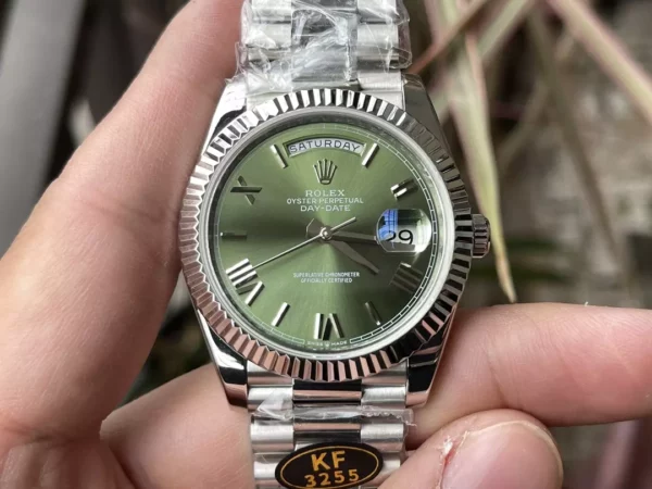 Rolex Day Date 40 SS 228239 KF 1:1 Best Edition Green Roman Dial (Gain Weight) - Super Clone Watch | 1:1 Best Version
