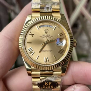 Rolex  Day Date 40 YG 228238 KF 1:1 Best Edition YG Roman Dial  (Gain Weight) - Super Clone Watch | 1:1 Best Version