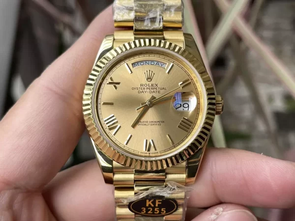 Rolex  Day Date 40 YG 228238 KF 1:1 Best Edition YG Roman Dial  (Gain Weight) - Super Clone Watch | 1:1 Best Version