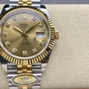 Rolex DateJust 126333-0012 41mm ARF 1:1 Best Edition YG Diamonds Dial on Jubilee Bracelet (Tungsten Heavy Versio) - Super Clone Watch | 1:1 Best Version