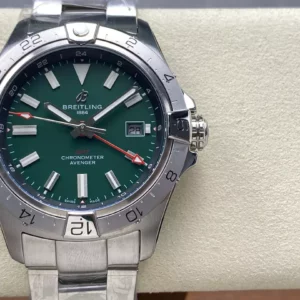 Breitling Avenger Automatic GMT 44 BLS Factory 1:1 Best Edition Green Dial SS Bracelet - Super Clone Watch | 1:1 Best Version