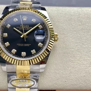 Rolex DateJust 126333-0005 41mm ARF 1:1 Best Edition Black Diamonds Dial on Oyster Bracelet  (Tungsten Heavy Versio) - Super Clone Watch | 1:1 Best Version