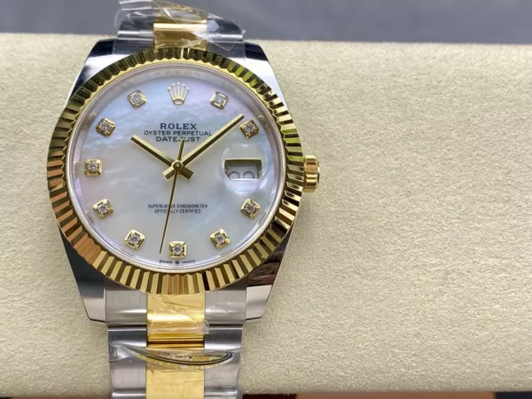 Rolex DateJust 126333-0017 41mm ARF 1:1 Best Edition White MOP Dial on Oyster Bracelet  (Tungsten Heavy Versio) - Super Clone Watch | 1:1 Best Version