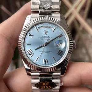 Rolex Day Date 40 SS 228239 KF 1:1 Best Edition Blue Roman Dial (Gain Weight) - Super Clone Watch | 1:1 Best Version