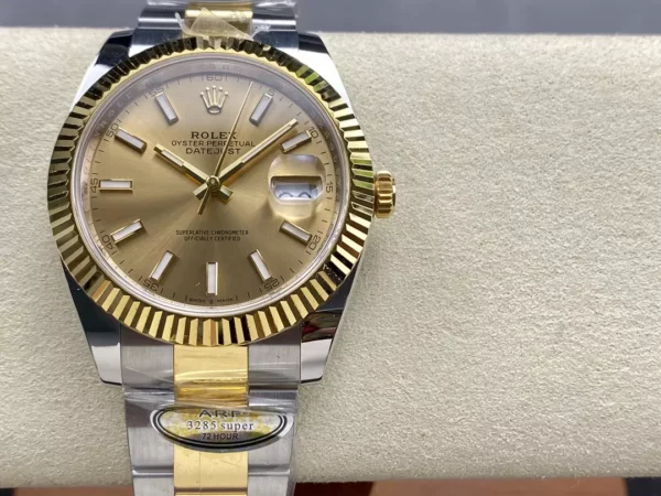 Rolex DateJust 126333-0009 41mm ARF 1:1 Best Edition YG Dial on Oyster Bracelet  (Tungsten Heavy Versio) - Super Clone Watch | 1:1 Best Version