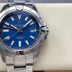 Breitling Avenger Automatic GMT 44 BLS Factory 1:1 Best Edition Blue Dial SS Bracelet - Super Clone Watch | 1:1 Best Version