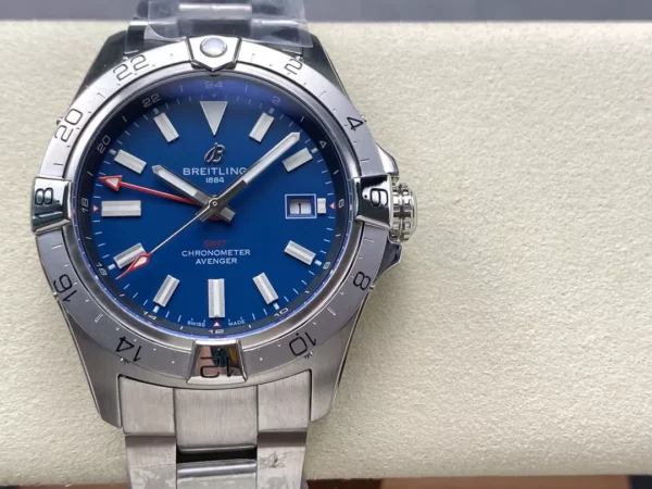 Breitling Avenger Automatic GMT 44 BLS Factory 1:1 Best Edition Blue Dial SS Bracelet - Super Clone Watch | 1:1 Best Version