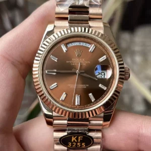 Rolex Day Date 40 RG 228235 KF 1:1 Best Edition Brown Crystal Dial  (Gain Weight) - Super Clone Watch | 1:1 Best Version