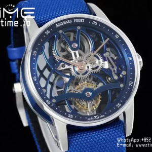 AP Code 11.59 Skeleton Tourbillon 26600CR APPF Best Edition Blue Nylon Strap - Super Clone Watch | 1:1 Best Version