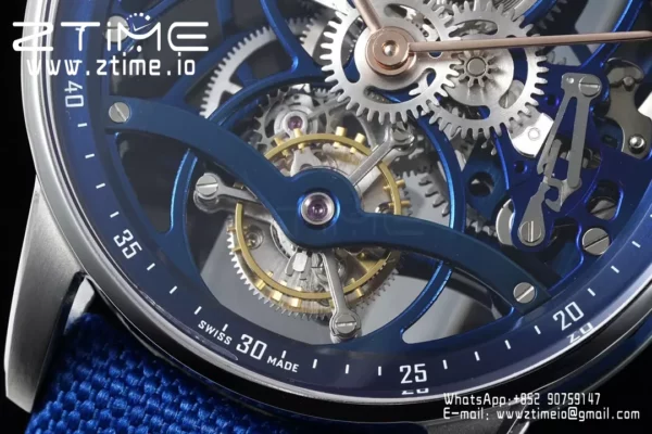 AP Code 11.59 Skeleton Tourbillon 26600CR APPF Best Edition Blue Nylon Strap - Super Clone Watch | 1:1 Best Version