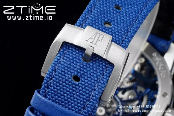 AP Code 11.59 Skeleton Tourbillon 26600CR APPF Best Edition Blue Nylon Strap - Super Clone Watch | 1:1 Best Version