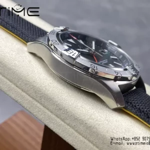 Breitling Avenger Automatic GMT 44 BLS Factory 1:1 Best Edition Black Dial Red GMT Black Nylon Strap - Super Clone Watch | 1:1 Best Version