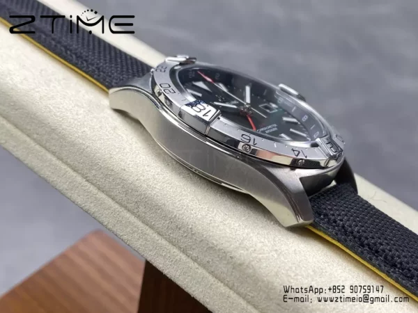 Breitling Avenger Automatic GMT 44 BLS Factory 1:1 Best Edition Black Dial Red GMT Black Nylon Strap - Super Clone Watch | 1:1 Best Version