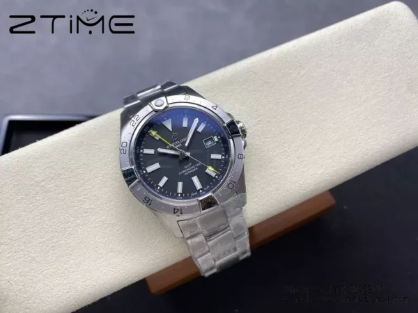 Breitling Avenger Automatic GMT 44 BLS Factory 1:1 Best Edition Black Dial SS Bracelet - Super Clone Watch | 1:1 Best Version