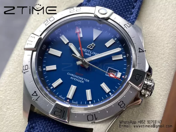 Breitling Avenger Automatic GMT 44 BLS Factory 1:1 Best Edition Blue Dial Blue Nylon Strap - Super Clone Watch | 1:1 Best Version