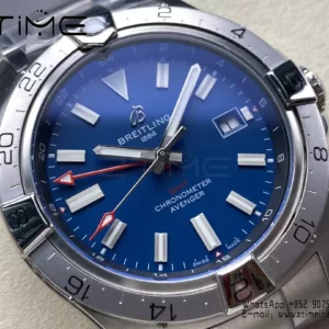 Breitling Avenger Automatic GMT 44 BLS Factory 1:1 Best Edition Blue Dial SS Bracelet - Super Clone Watch | 1:1 Best Version