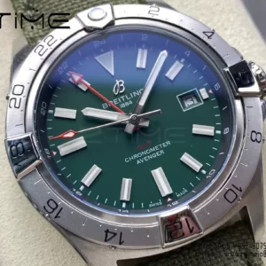 Breitling Avenger Automatic GMT 44 BLS Factory 1:1 Best Edition Green Dial Green Nylon Strap - Super Clone Watch | 1:1 Best Version