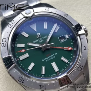 Breitling Avenger Automatic GMT 44 BLS Factory 1:1 Best Edition Grünes Zifferblatt SS Armband - Super Clone Watch | 1:1 Best Version