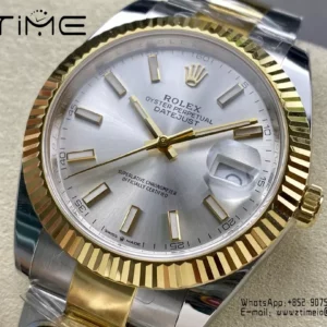 Rolex DateJust 126333-0001 41mm ARF 1:1 Best Edition Silver Stick Dial on Oyster Bracelet (Tungsten Heavy Versio) - Super Clone Watch | 1:1 Best Version