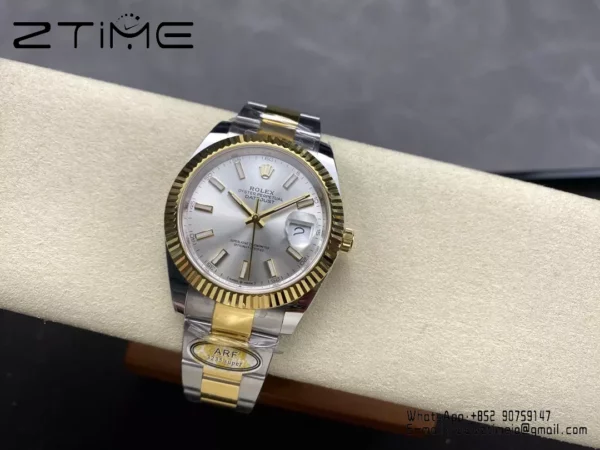 Rolex DateJust 126333-0001 41mm ARF 1:1 Best Edition Silver Stick Dial on Oyster Bracelet (Tungsten Heavy Versio) - Super Clone Watch | 1:1 Best Version