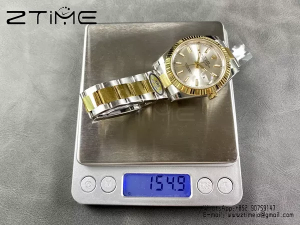 Rolex DateJust 126333-0001 41mm ARF 1:1 Best Edition Silver Stick Dial on Oyster Bracelet (Tungsten Heavy Versio) - Super Clone Watch | 1:1 Best Version