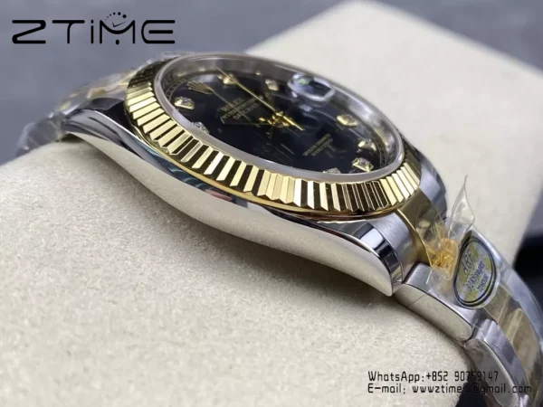 Rolex DateJust 126333-0005 41mm ARF 1:1 Best Edition Black Diamonds Dial on Oyster Bracelet  (Tungsten Heavy Versio) - Super Clone Watch | 1:1 Best Version