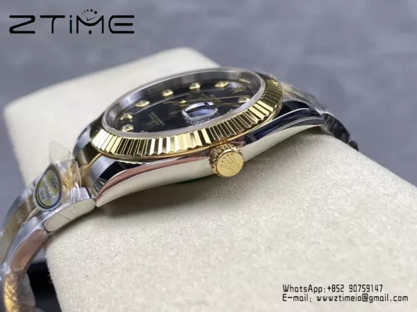Rolex DateJust 126333-0005 41mm ARF 1:1 Best Edition Black Diamonds Dial on Oyster Bracelet  (Tungsten Heavy Versio) - Super Clone Watch | 1:1 Best Version