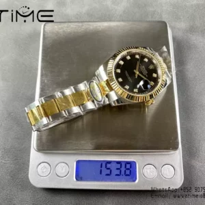 Rolex DateJust 126333-0005 41mm ARF 1:1 Best Edition Black Diamonds Dial on Oyster Bracelet  (Tungsten Heavy Versio) - Super Clone Watch | 1:1 Best Version