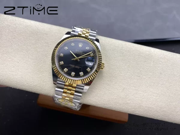 Rolex DateJust 126333-0006 41mm ARF 1:1 Best Edition Black Diamonds Dial on Jubilee Bracelet (Tungsten Heavy Versio) - Super Clone Watch | 1:1 Best Version