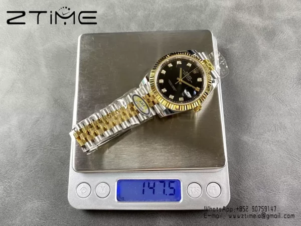 Rolex DateJust 126333-0006 41mm ARF 1:1 Best Edition Black Diamonds Dial on Jubilee Bracelet (Tungsten Heavy Versio) - Super Clone Watch | 1:1 Best Version