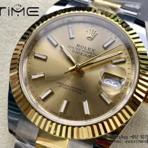 Rolex DateJust 126333-0009 41mm ARF 1:1 Best Edition YG Dial on Oyster Bracelet  (Tungsten Heavy Versio) - Super Clone Watch | 1:1 Best Version